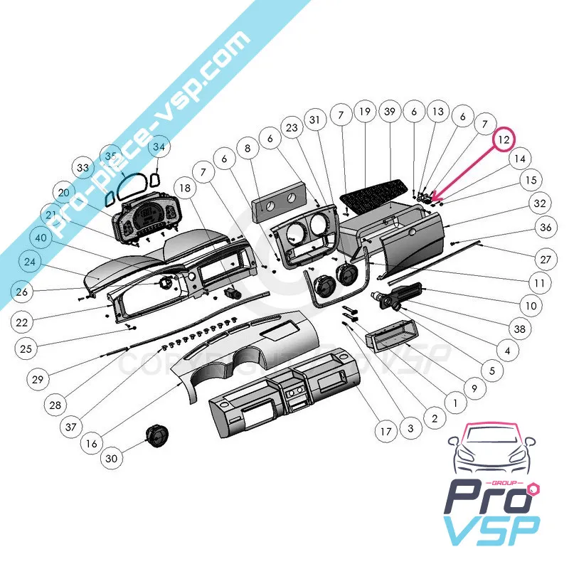Drücken Sie den schwarzen Clip von Handschuhfach für Ligier xtoo r S Rs optimax