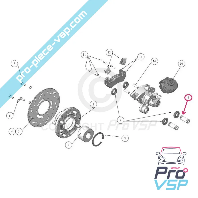 Hinterer Bremssattel-Spacer für Ligier Nova Xtoo 1 2 max