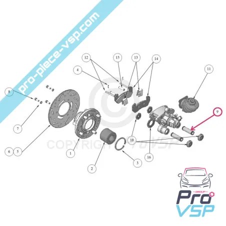 Rear brake caliper spacer