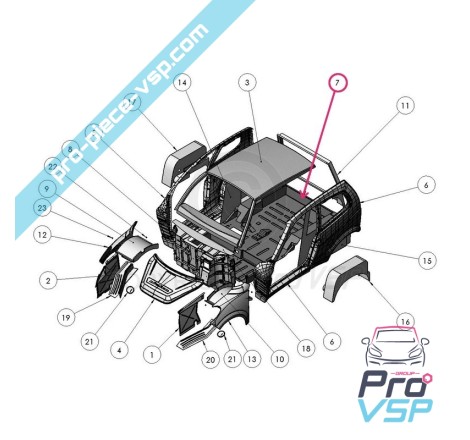 Piso traseiro para ligier xtoo max Rs optimax