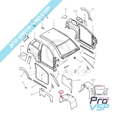Pare boue avant gauche pour microcar m8
