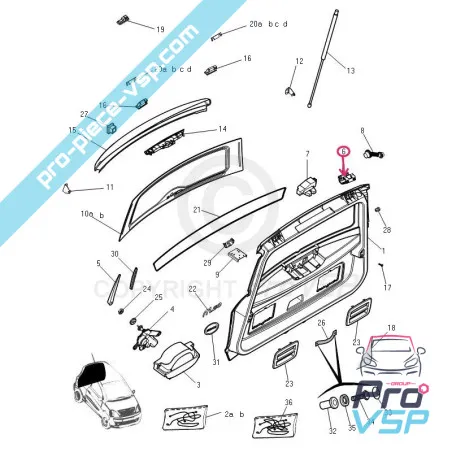 Hydonscharnier für Microcar