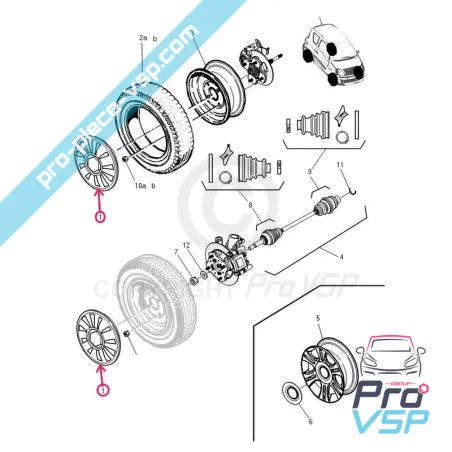 Origen HOBCAP de 13 pulgadas para Microcar. mgo 1 y 2