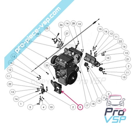 Soporte del motor frontal