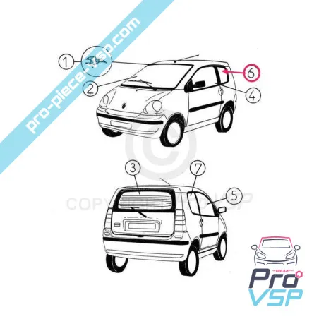 Glass custode left tinted for aixam 300 400 400.4 400evo