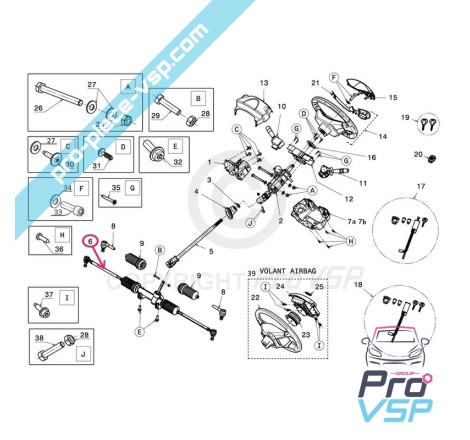 Rack de direção original para Ligier Ixo JS50 JS50L Fase 1