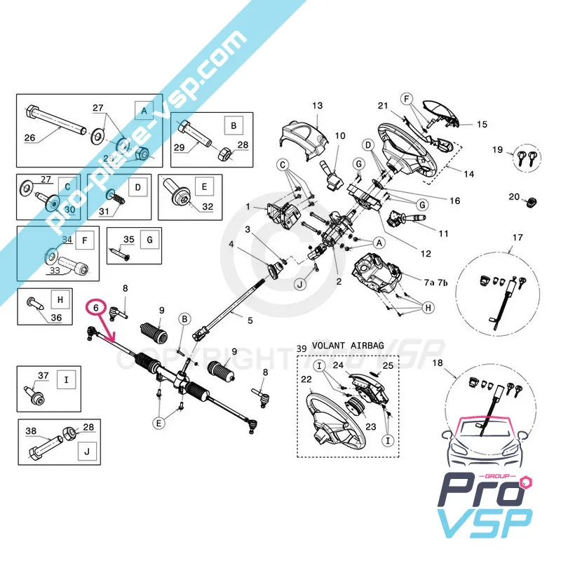 Rack dello sterzo originale per Ligier Ixo JS50 JS50L Fase 1