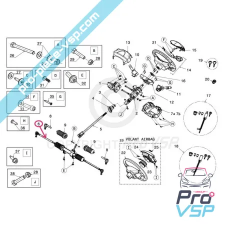 Racack original de direcție pentru Ligier Ixo JS50 JS50L Faza 1
