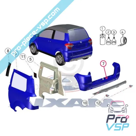 Paraurti posteriore per aixam crossover vision