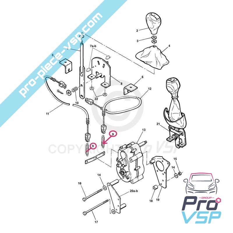 Reversing cable spring