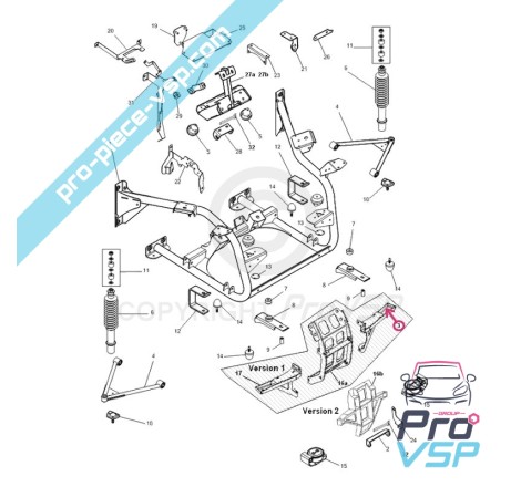 Suporte de motor dianteiro esquerdo para microcar mgo 2 e m8 (Motor Lombardini DCI )