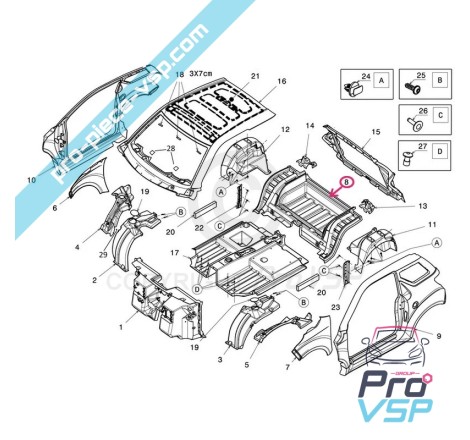 Plancher arrière pour Ligier JS50