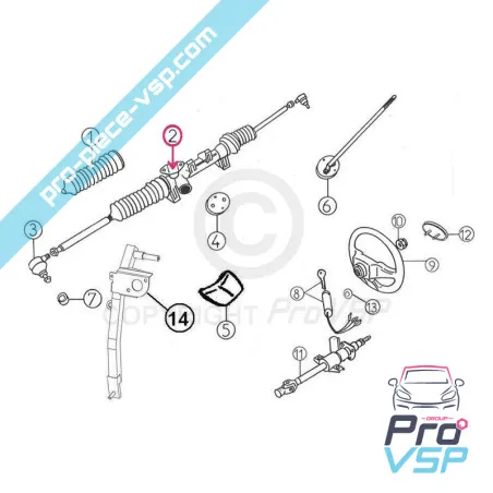 Original steering rack for MEGA phase 2 truck