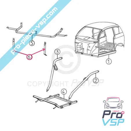 Stoßfängerstütze ziehen Ursprung Aixam