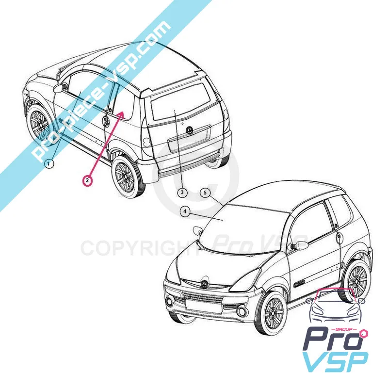 Gerade Custodglas getönt für aixam city