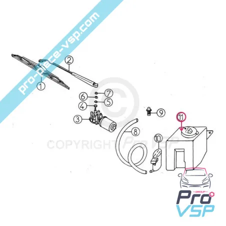 Bocal de lave glace pour Aixam