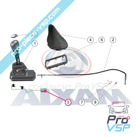 Contator de alavanca de velocidade para Aixam Impulsion Vision Sensation