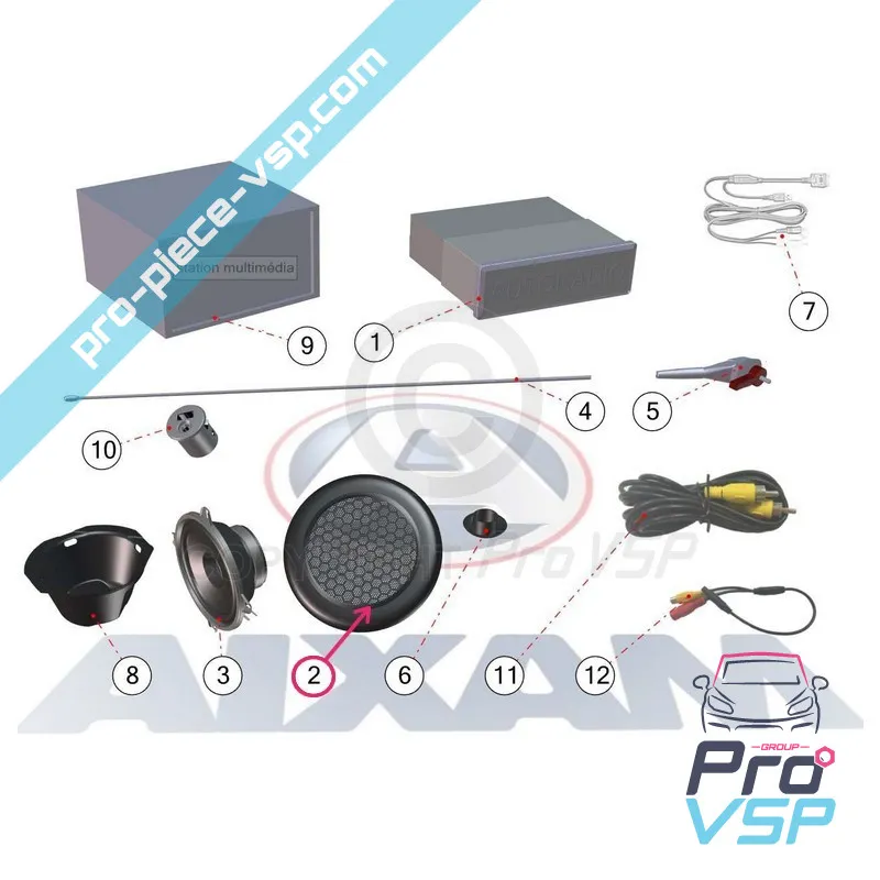 Speaker grid for Aixam