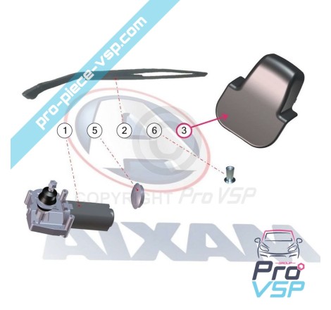 Rear wiper cache
