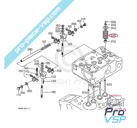 Ressort de soupape pour moteur Kubota