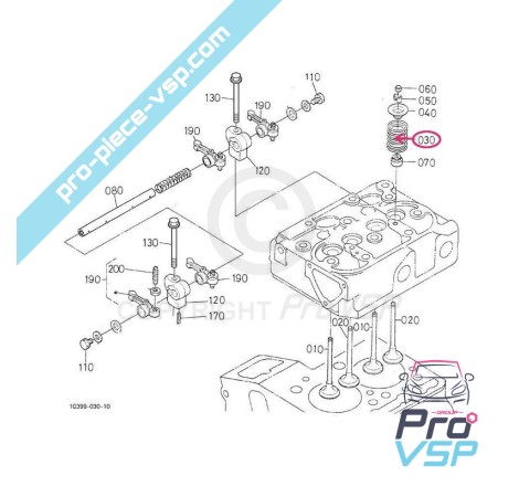 Ressort de soupape pour moteur Kubota