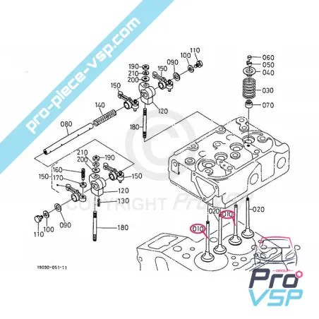 Valva de admisie pentru motor kubota Z402 Z482