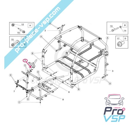 Jambe de suspension droite adaptable pour ligier js50 js50 l phase 1