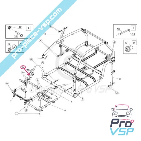 Jambe de suspension droite adaptable pour ligier js50 js50 l phase 1