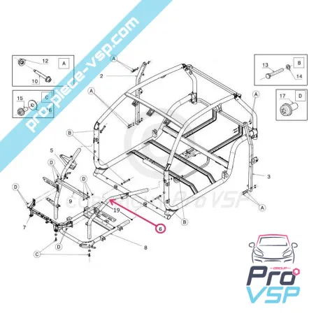 Piciorul suspensiei stângi adaptabil pentru ligier js50 js50l Faza 1