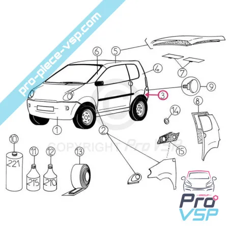 Rear bumper adaptable in abs for Aixam 400sl