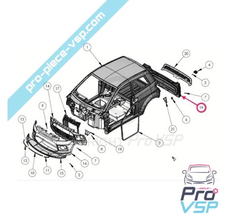 Origem do pára-choques traseiro para ligier ixo v2