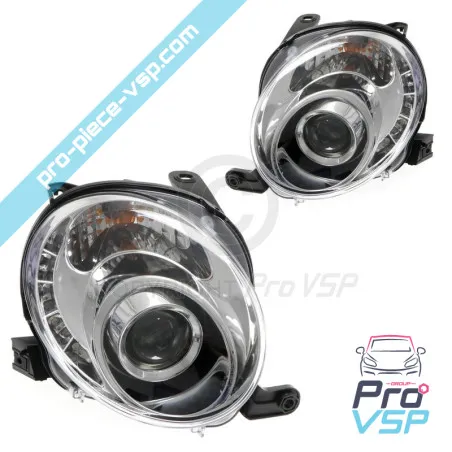 Headlights before Tuning Devil Eyes Chrome Bellier B8