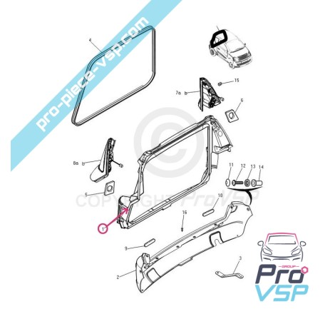 Baía de Hatchback para Microcar mgo 1 e 2