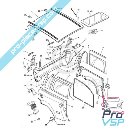 Aile arrière gauche pour Microcar Mc2