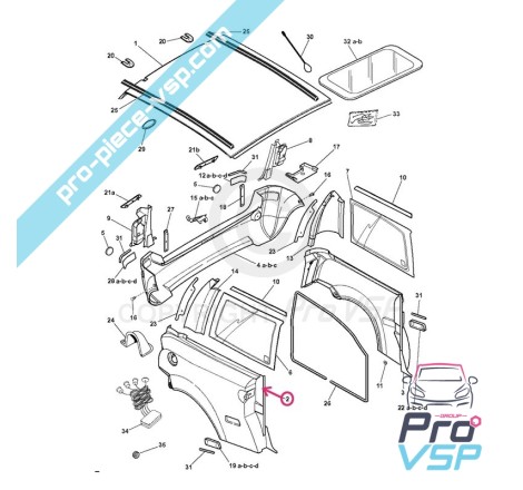 Right rear wing