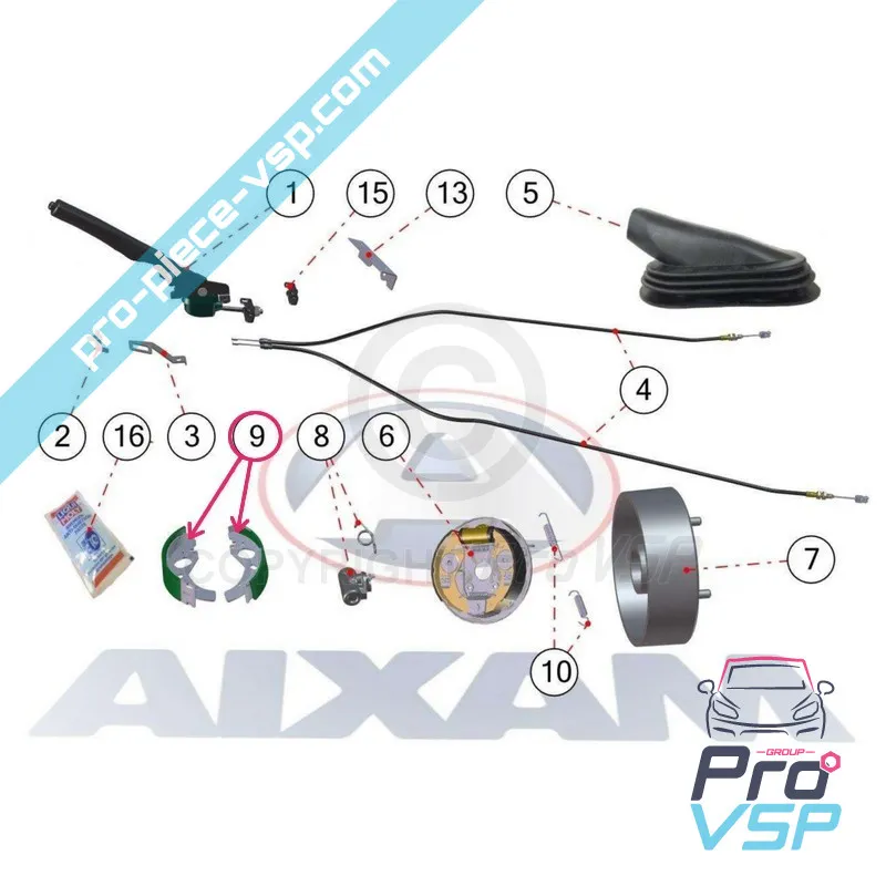 Brake jaws adaptable for Aixam