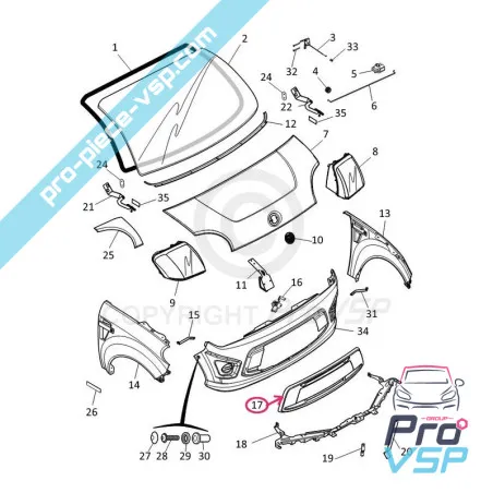 Grille de pare choc avant origine pour Dué First