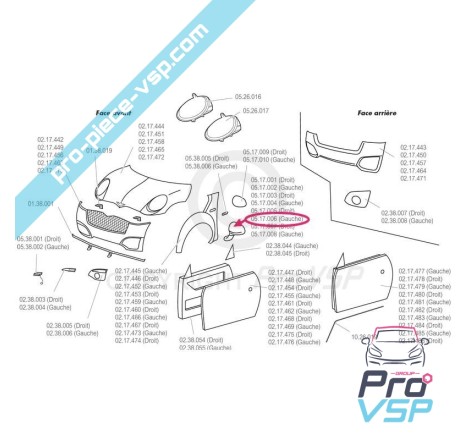 Rétroviseur gauche adaptable pour chatenet ch26 ch28 ch30 ch32 ch33 sporteevo ( v2 )