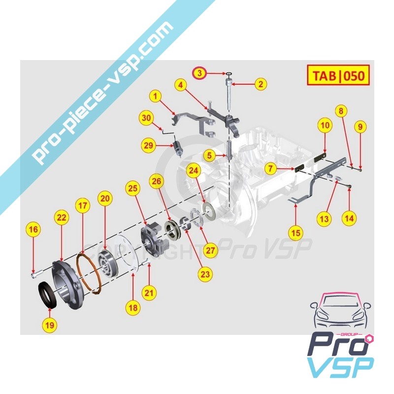 Eixo de controle O-ring