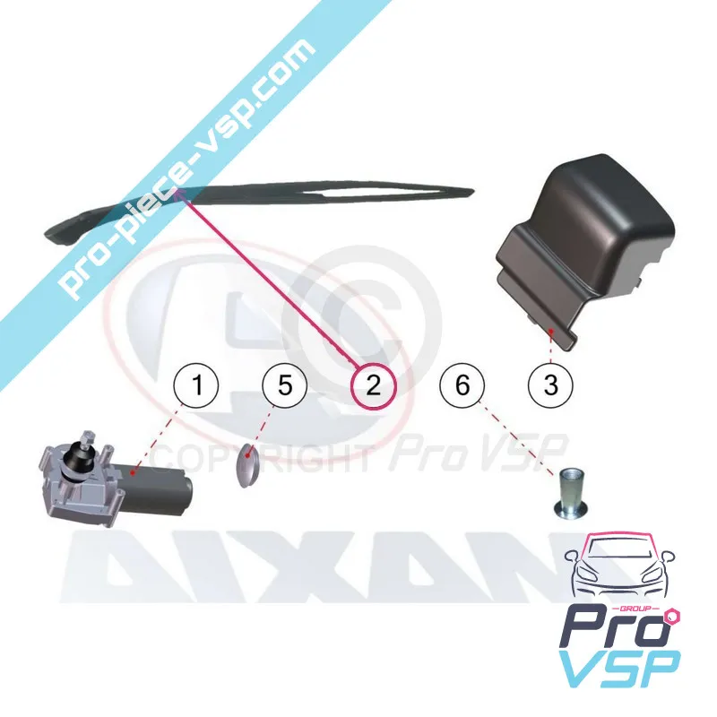 Brațul ștergătorului spate pentru Aixam Coupé ( Impulsion , Vision , Sensation )