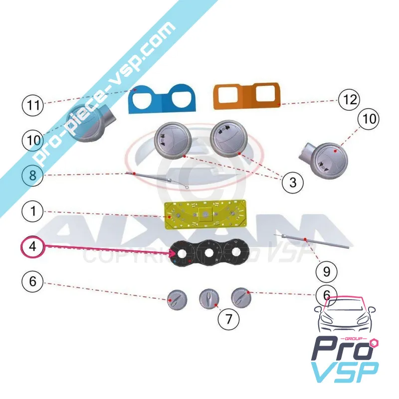 Heating control adhesive for Aixam