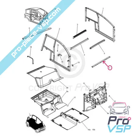 Traverse de tablier pour microcar mgo 1 2 et m8