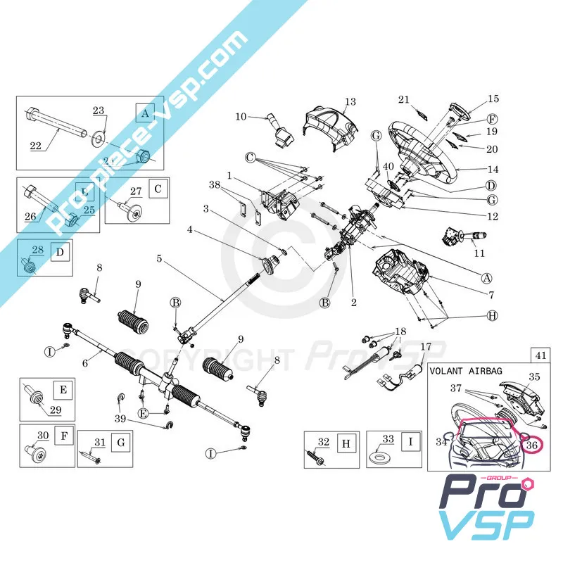 Cartouche d'airbag pour microcar mgo 2 3 4 et dué p85