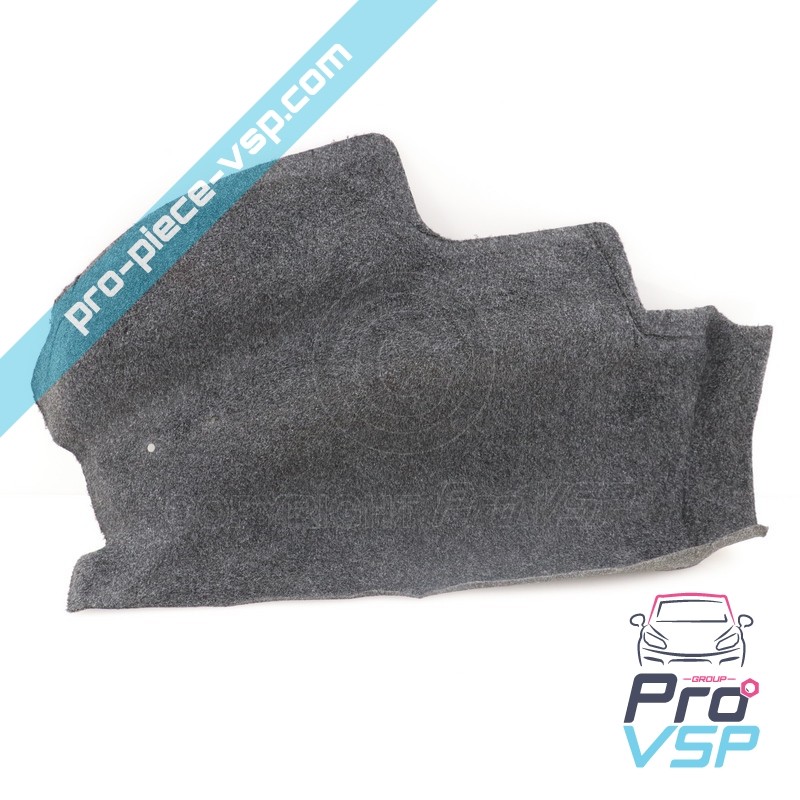 Right rear wheel pass carpet