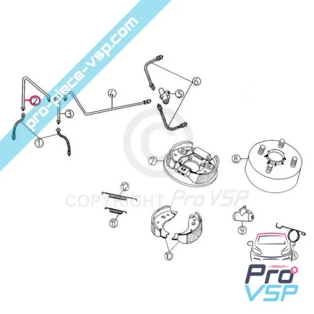 Front brake hose right for Aixam