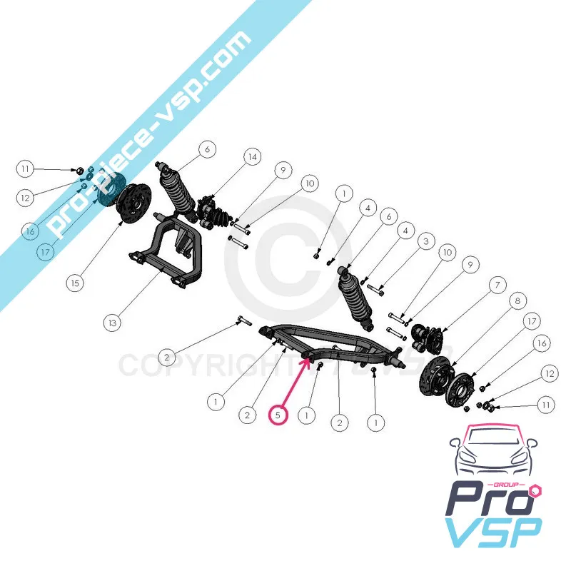 Triangle rear left origin for Ligier