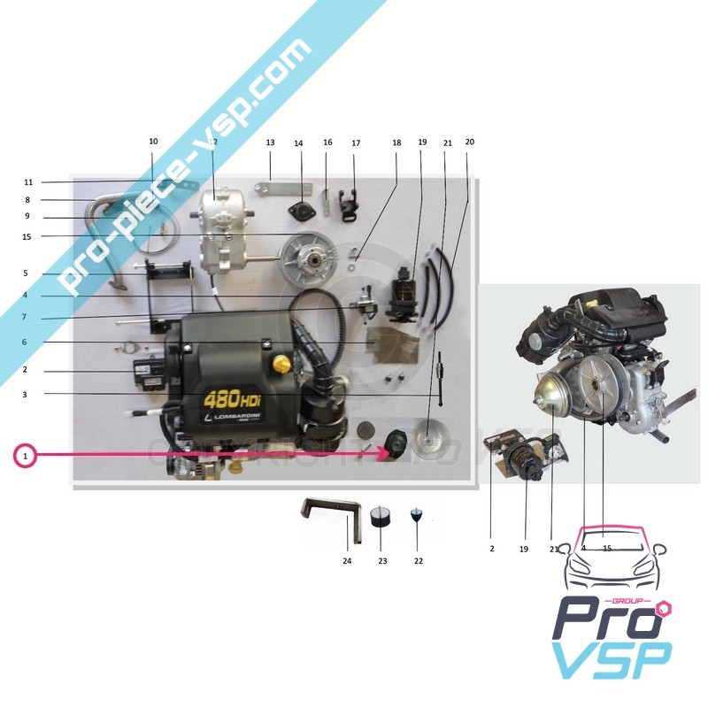 Stille Motorblock vor