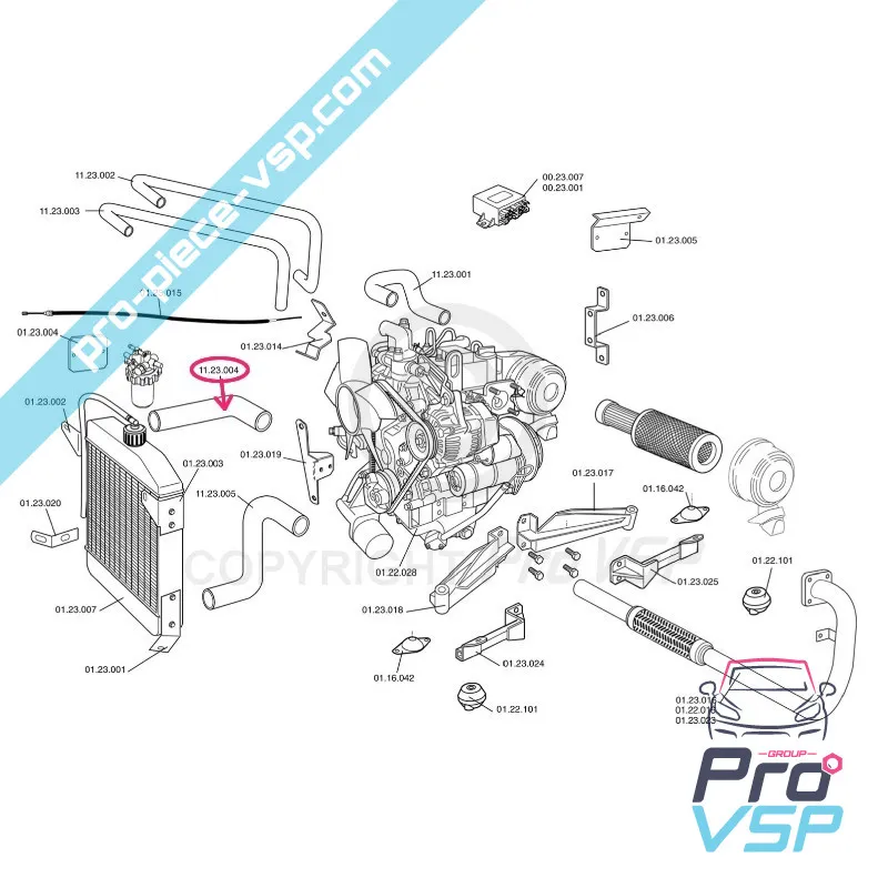 Radiador superior para chatenet barooder y speedino (motor yanmar )