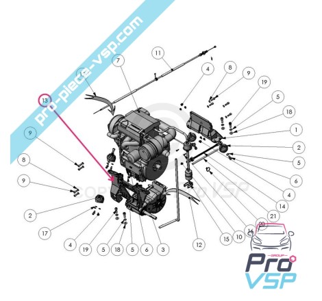 Front engine support