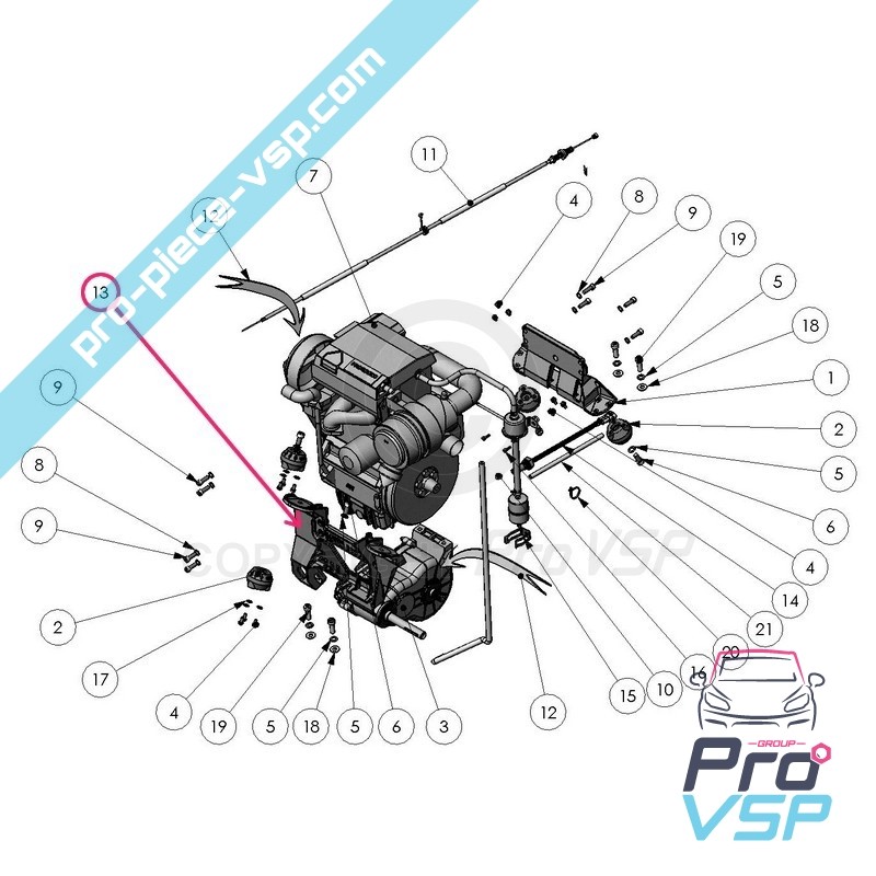 Front engine support